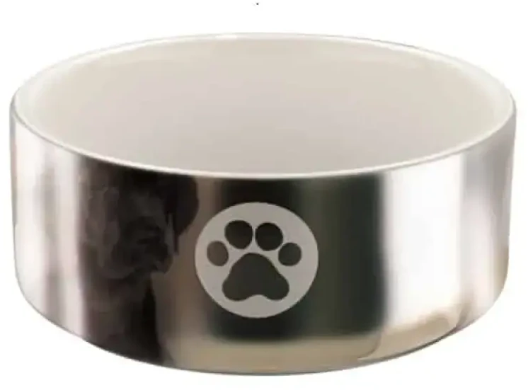 Trixie dubenėlis keramikinė su motywem, 0.3 l/ř 12 cm, sidabrinė ir/balta