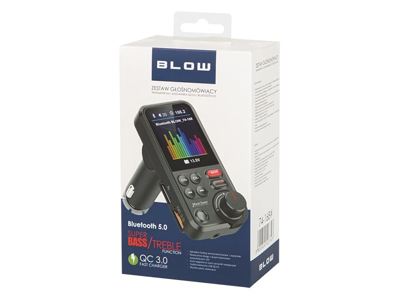 FM siųstuvas BLOW Bluetooth5.0+QC3.0