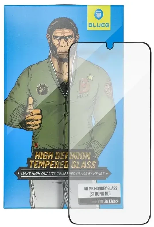 Blueo LCD apsauginis stikliukas 5D Mr. Monkey Glass (Strong HD) Apple iPhone 15 Pro Max juodas
