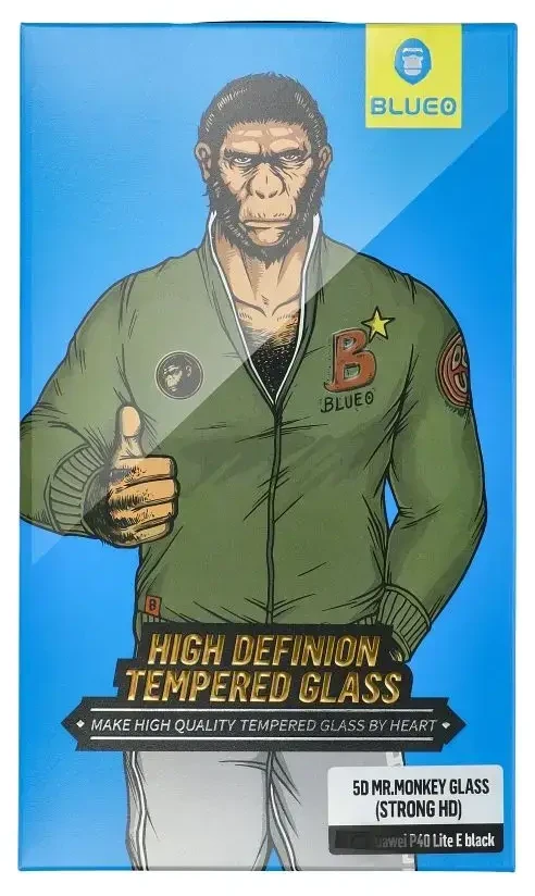 Blueo LCD apsauginis stikliukas 5D Mr. Monkey Glass (Strong HD) Apple iPhone 15 Pro Max juodas
