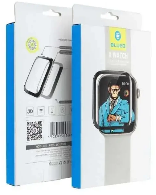 Blueo 5D Mr. Monkey Glass - skirtas Apple Watch Ultra / Ultra 2 juodas (Strong HD)