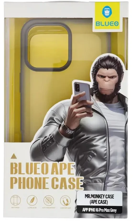 BLUEO APE dėklas telefonui - Apple iPhone 16 Pro Max pilkos spalvos