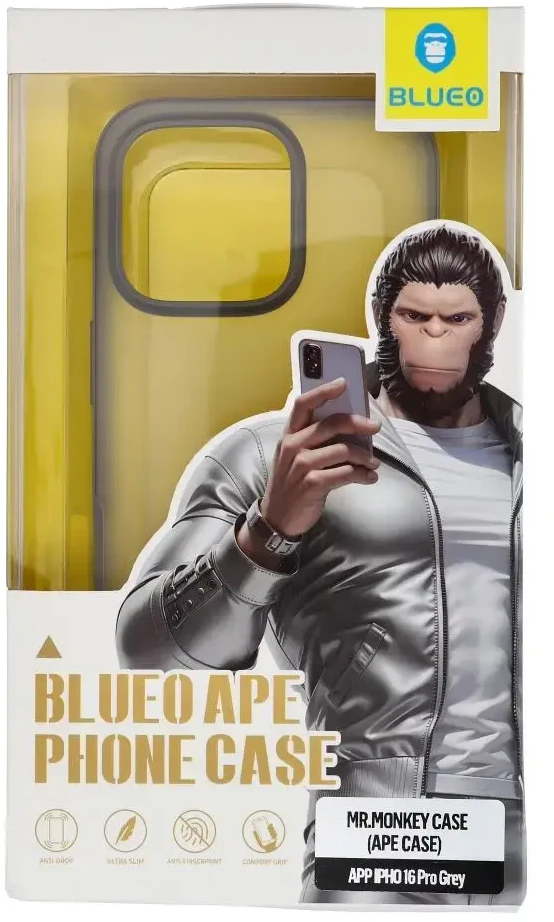 BLUEO APE dėklas telefonui - Apple iPhone 16 Pro pilkos spalvos