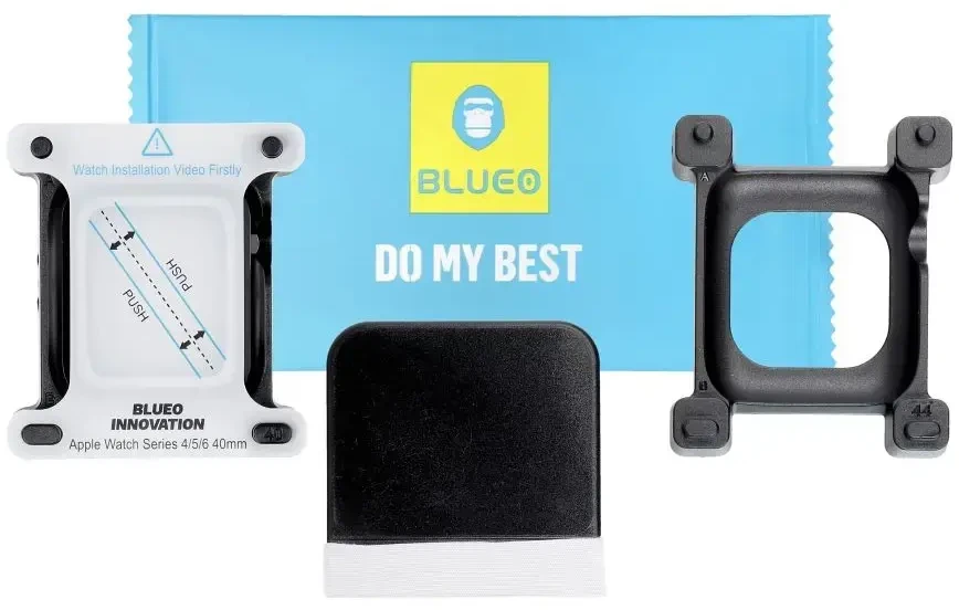 Blueo 5D Mr. Monkey Glass - skirtas Apple Watch SE / SE 2 44MM juodas (Strong HD)