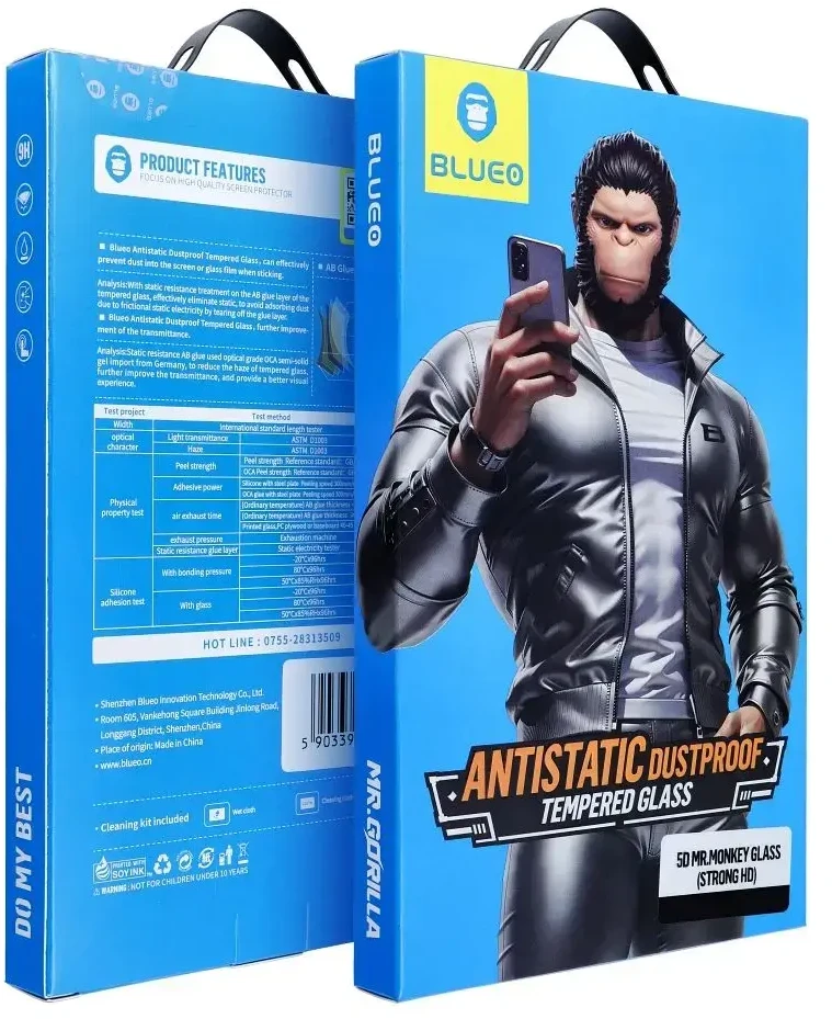 Blueo 5D Mr. Monkey Glass - skirtas Samsung Galaxy A54 5G juodas (Strong Lite)