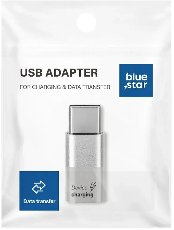 BlueStar Adapteris Micro USB to Type C Blue Star - baltas
