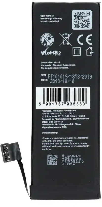 BlueStar iPhone 5C baterija 1510 mAh Blue Star HQ