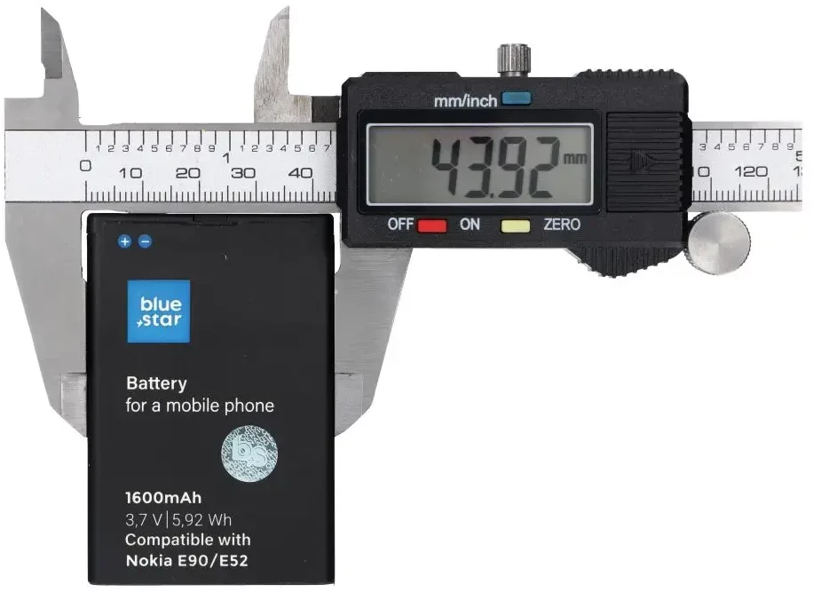 BlueStar Nokia E52 / E71 / N97 / E61i / E63 / E90 / 6650 Flip baterija, 1600 mAh, „Blue Star Premium“