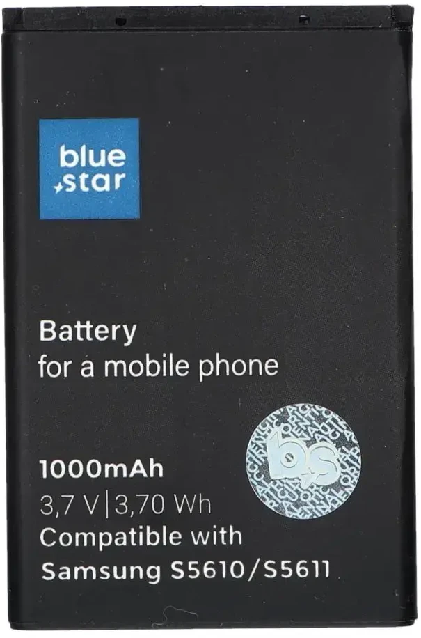 BlueStar Blue Star Mėlynas STAR PREMIUM baterija, skirta SAMSUNG S5610 / S5611 / L700 / S3650 / S5620 / B3410 / S5260 1000 mAh