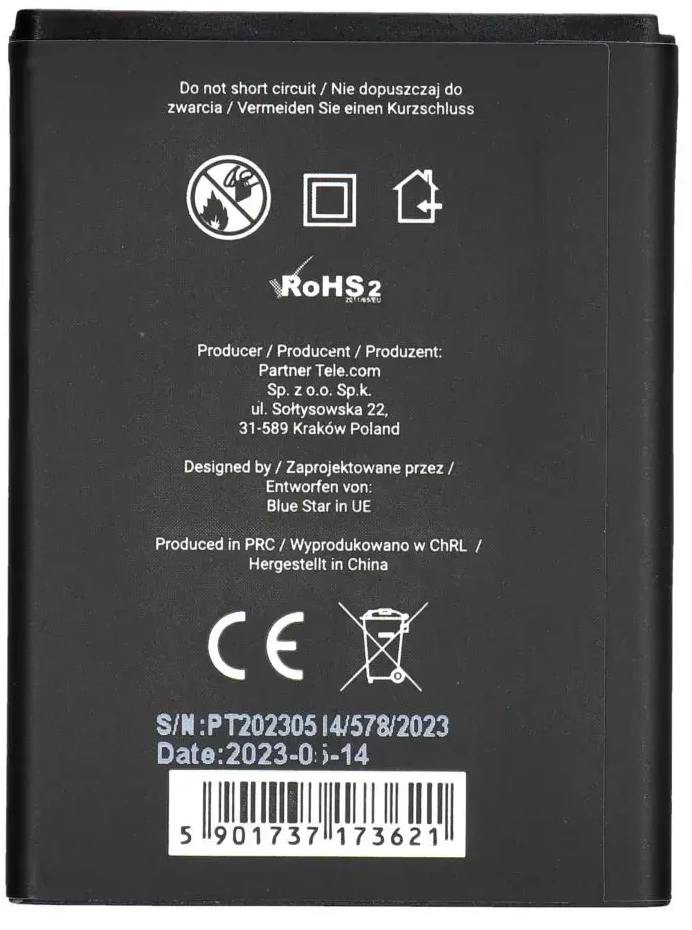 BlueStar Blue Star Mėlynas STAR PREMIUM baterija, skirta SAMSUNG S5830 Galaxy Ace / Galaxy Gio S5670 1600 mAh
