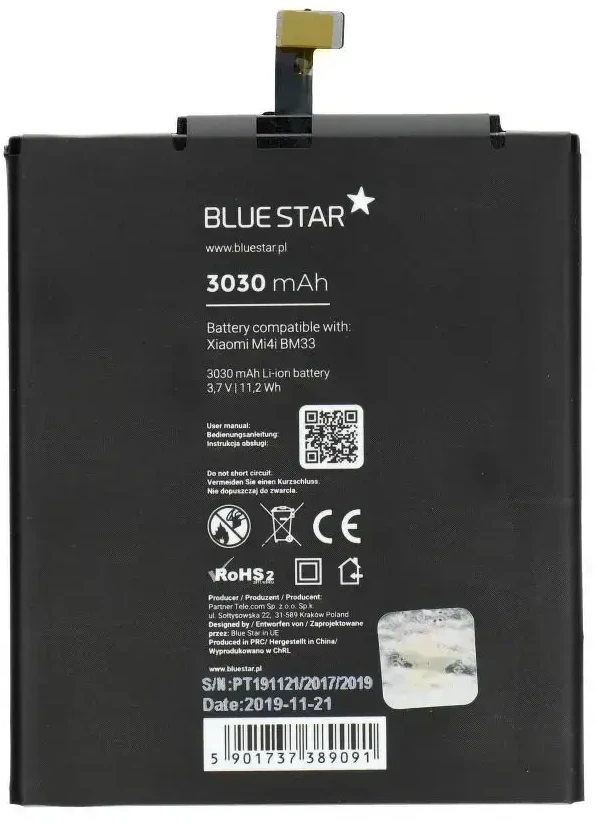 BlueStar Blue Star Mėlynas STAR baterija, skirta XIAOMI Mi4i (BM33) 3030 mAh