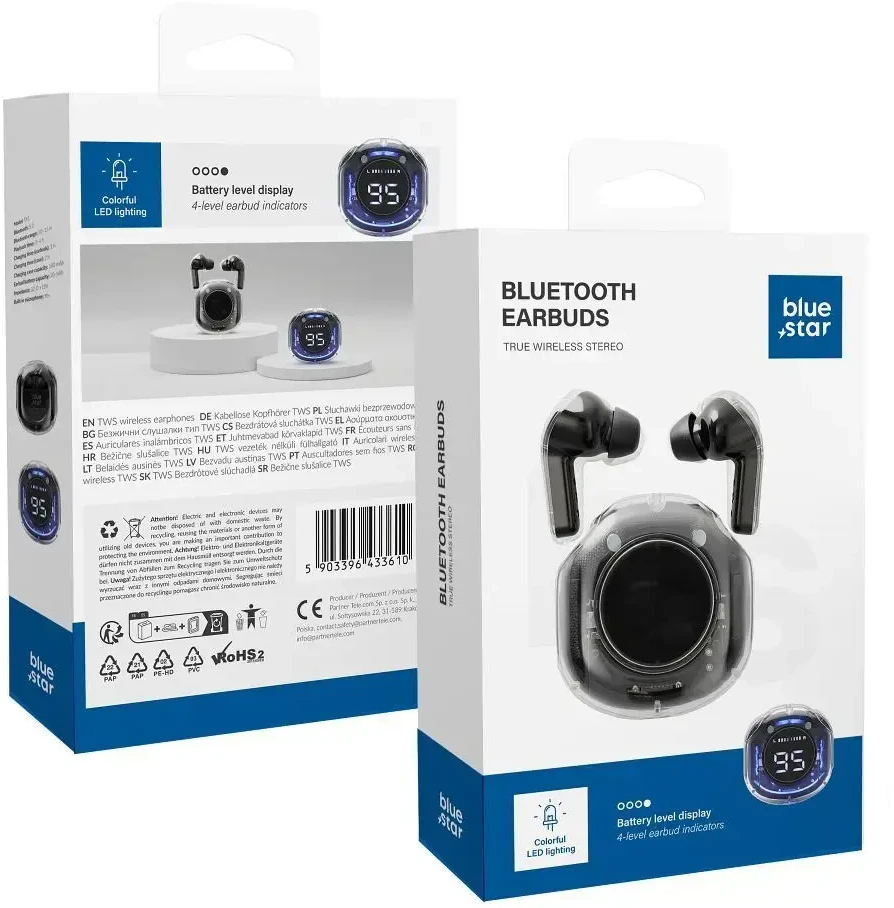 BlueStar Blue Star Belaidės ausinės Mėlynas STAR AirCrystal TX1 TWS juodas