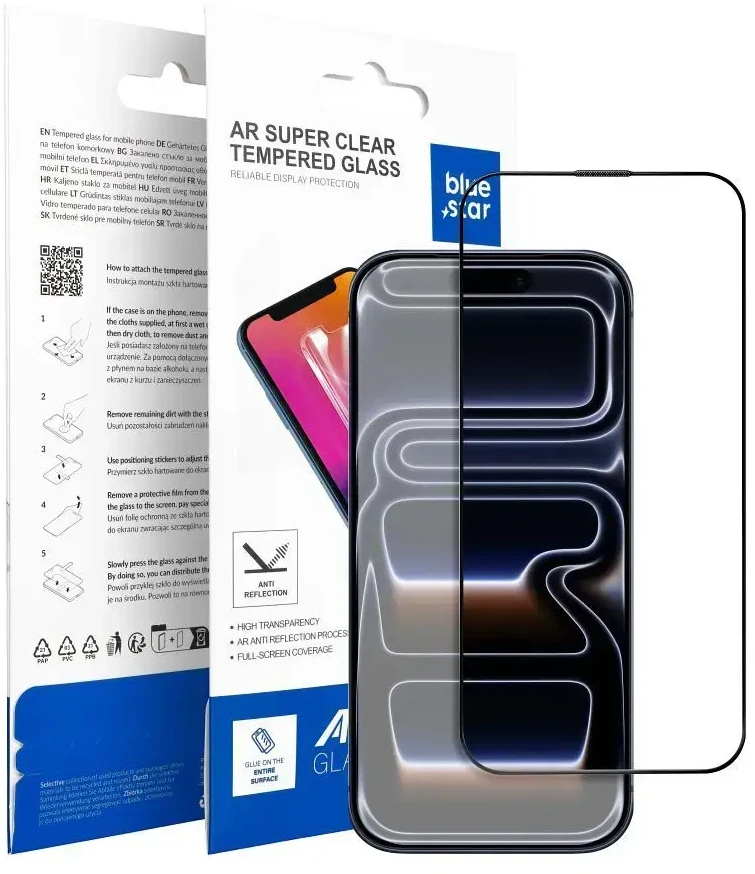 BlueStar Tempered glass for iPhone 17 Blue Star 5D AR juodas