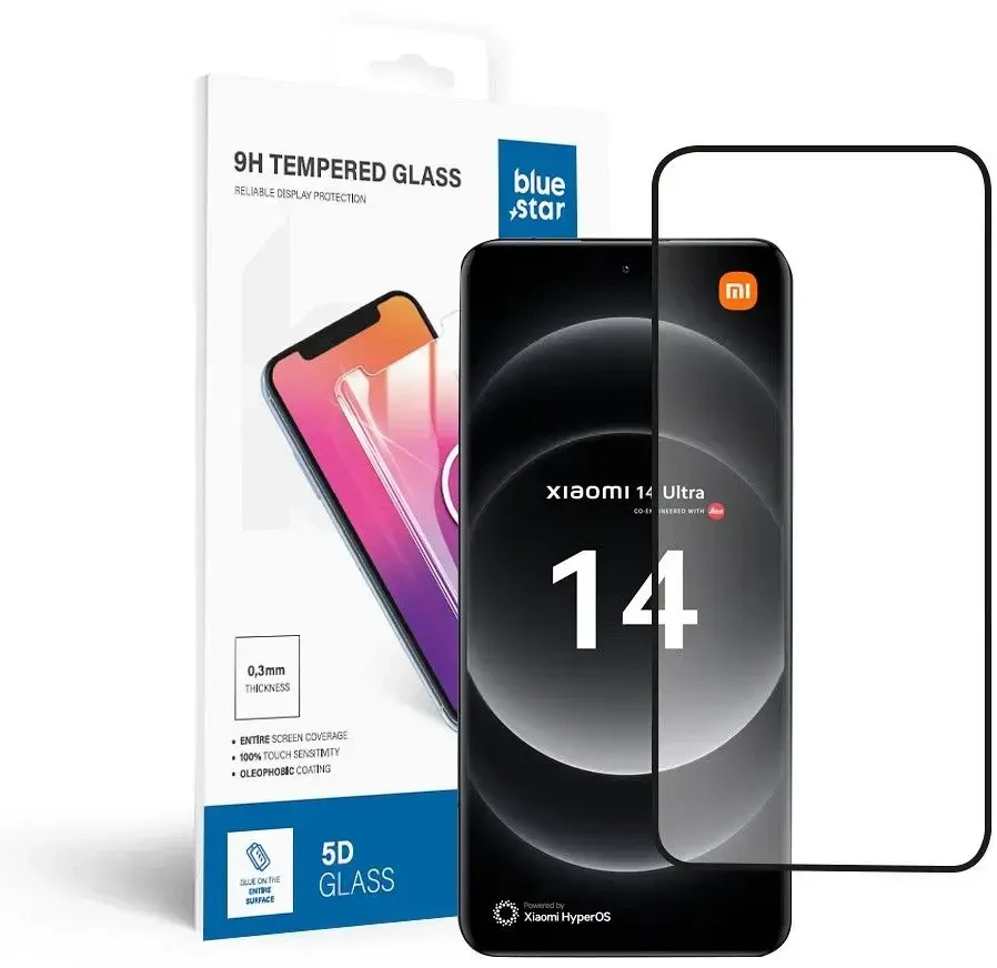 BlueStar Blue Star Apsauginis stiklas Blue Star - Xiaomi 14 Ultra - juodas Apsauginis stiklas Blue Star