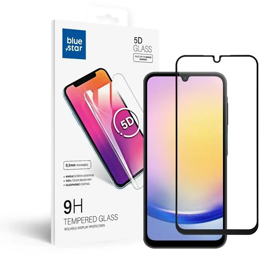 BlueStar Blue Star Apsauginis stiklas Blue Star - Samsung Galaxy A25 5G Full Face (full glue with frame/small size) - juodas Apsauginis stiklas Blue Star