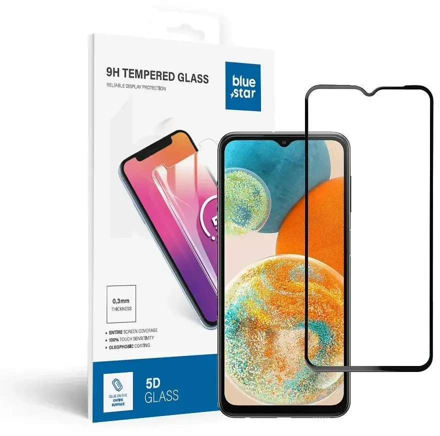 BlueStar Blue Star Apsauginis stiklas Blue Star - Samsung Galaxy A23 5G Full Face (full glue with frame/small size) - juodas Apsauginis stiklas Blue Star