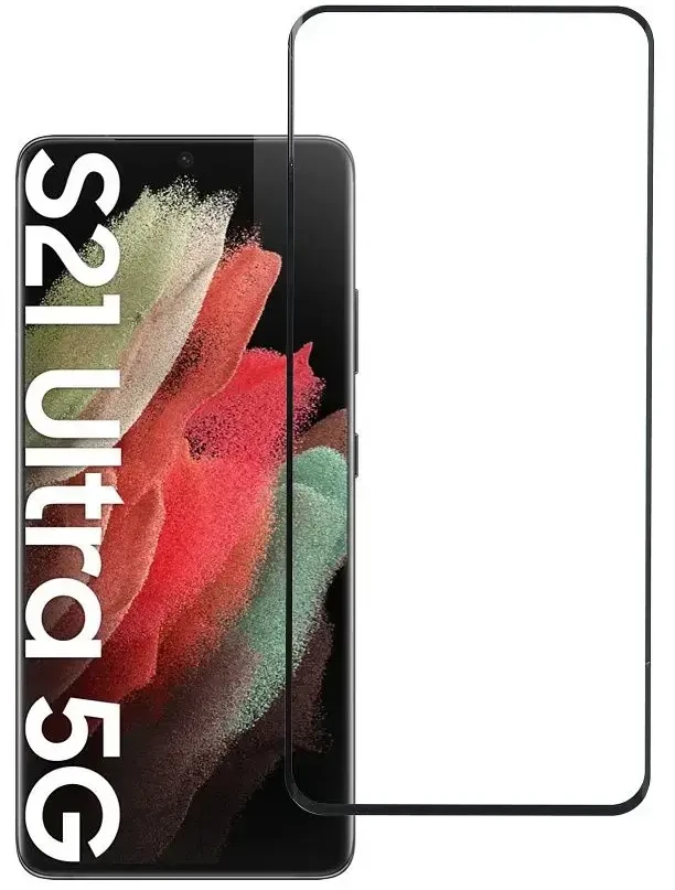 BlueStar Blue Star Apsauginis stiklas Blue Star - Samsung Galaxy Galaxy S21 Ultra Full Face (full glue/case friendly) - juodas Apsauginis stiklas Blue Star