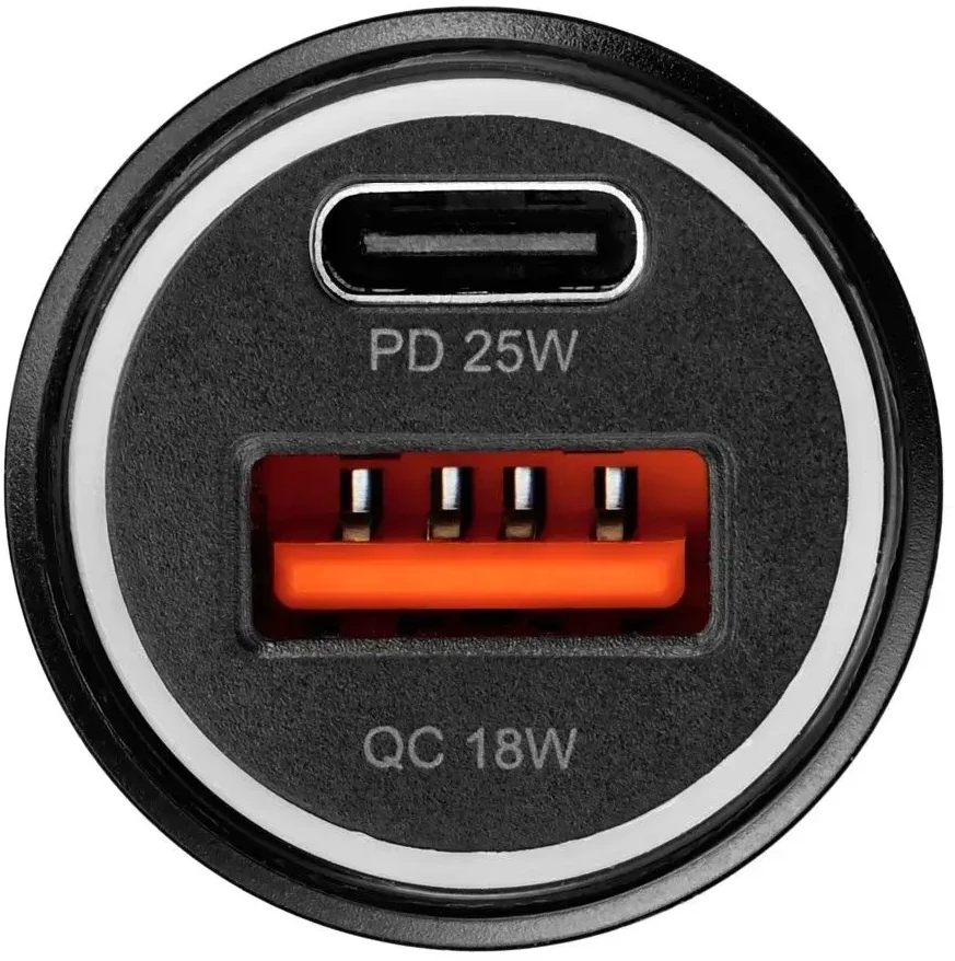 BlueStar Automobilinis įkroviklis Blue Star USB C + USB A QC3.0 PD AFC PPS 3A 25W + laidas USB C į USB C juodas