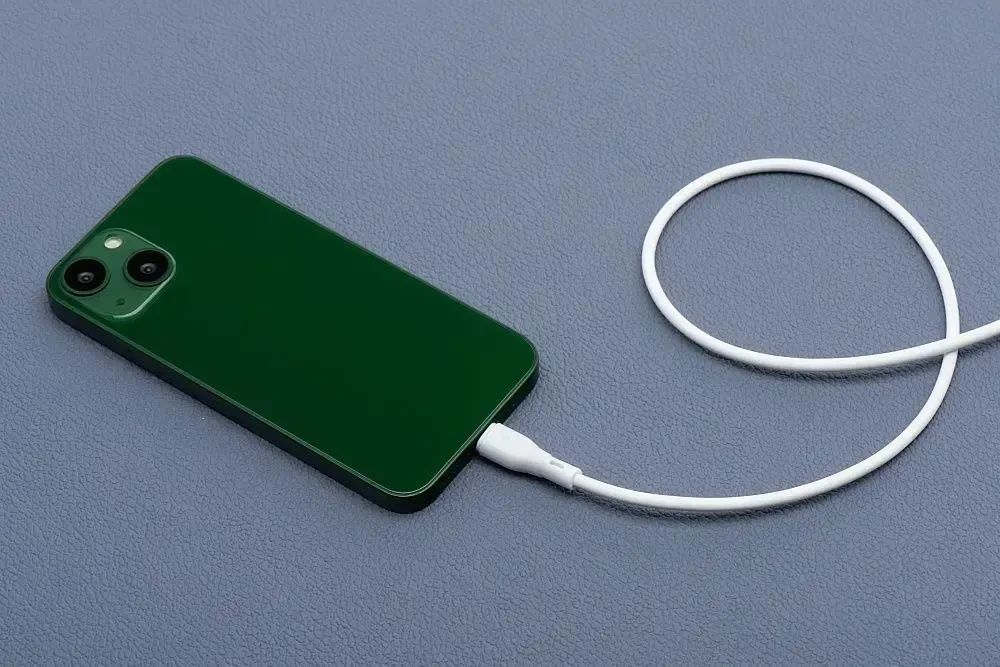 BlueStar USB-C laidas su „Lightning“ jungtimi, mėlynas, žvaigždės formos, 2,4A, 27W, ECO, 1 m, PJ72-18-3, baltas