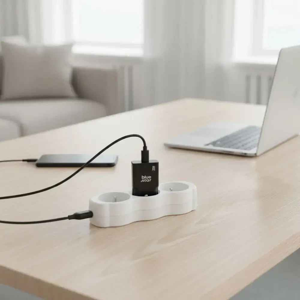 BlueStar Telefono įkroviklis Blue Star Slim GaN USB C QC4.0 PD 3A 20W TFK-SC-20WPD juodas