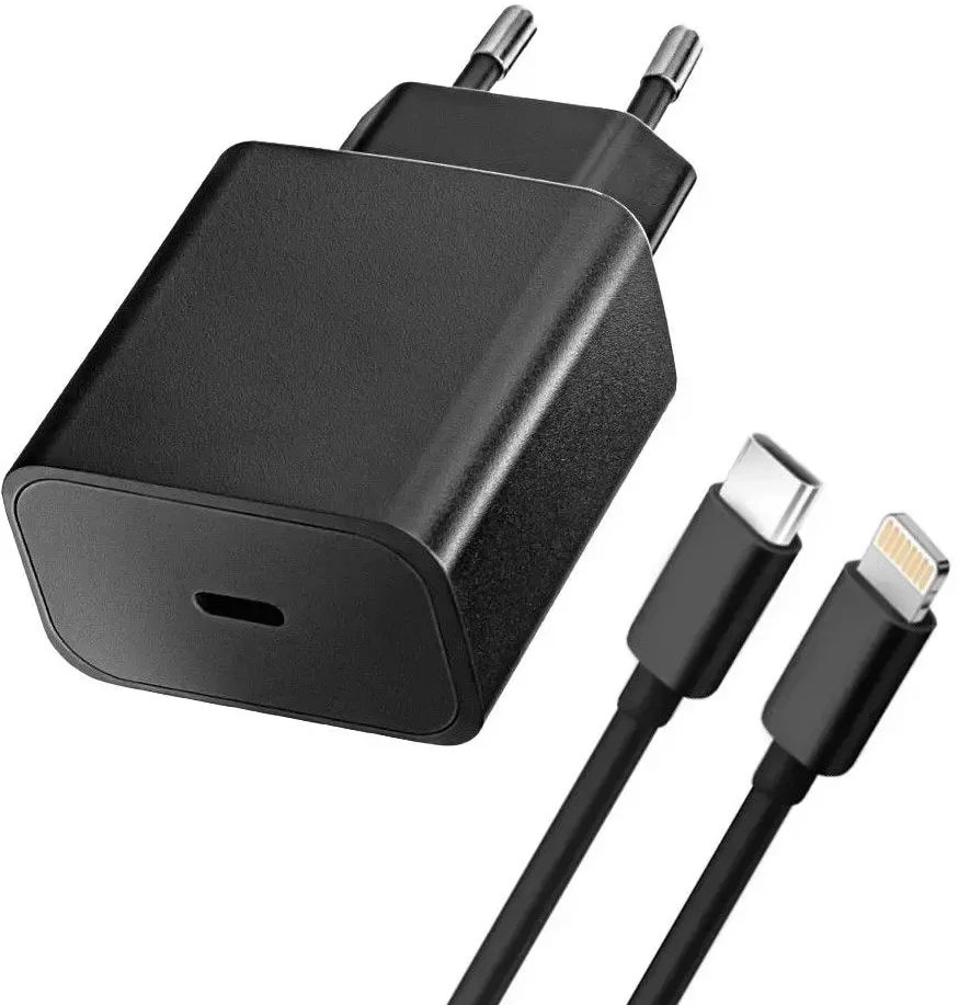 BlueStar Įkroviklis Blue Star (TFB-TC-20W) + "USB-C (Type-C) to Lightning Cable" (1xUSB-C 20W) juodas
