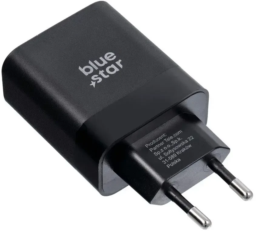BlueStar Telefono įkroviklis Blue Star USB C QC4.0 PD 3A 45W + laidas USB C į USB C TFB-TC-45WPD juodas