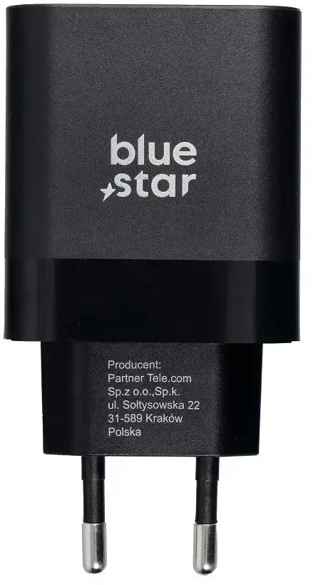 BlueStar Telefono įkroviklis Blue Star USB C QC4.0 PD 3A 45W + laidas USB C į USB C TFB-TC-45WPD juodas