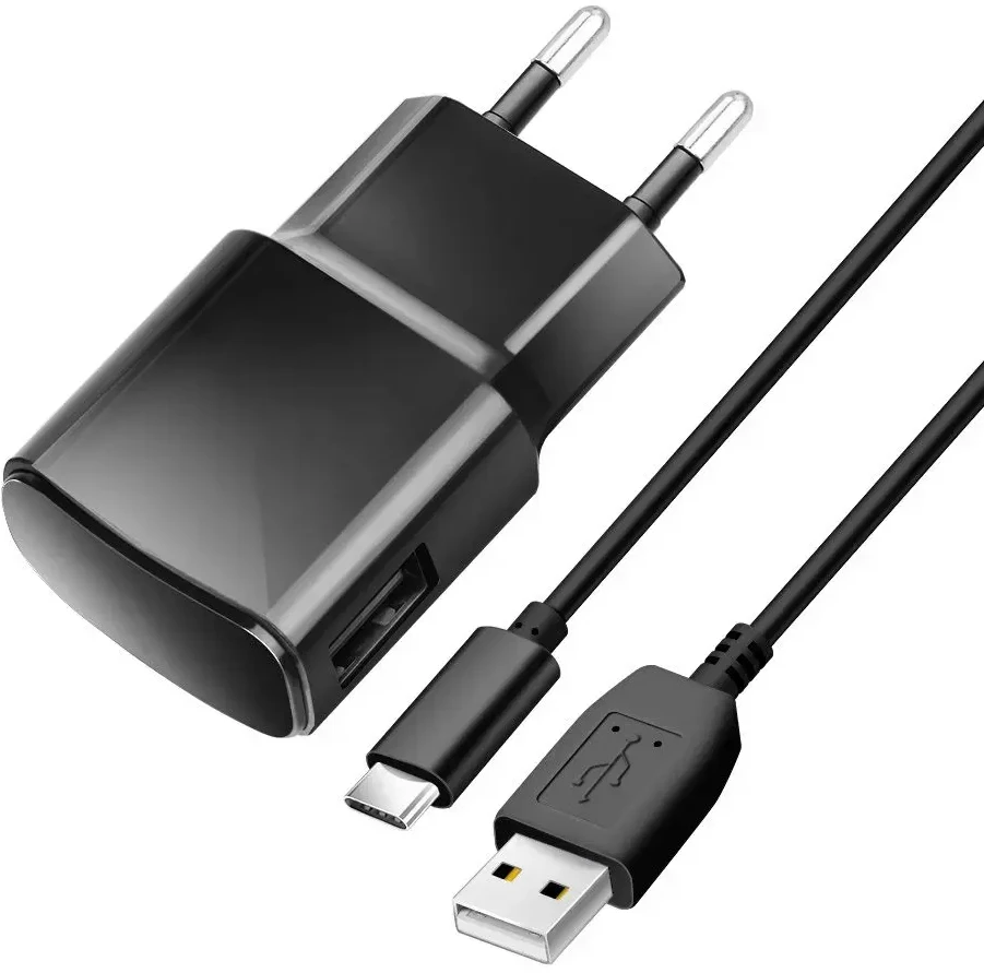 BlueStar Telefono įkroviklis Blue Star USB A 2A 10W + laidas USB A į USB C TFK-TC-1100B juodas