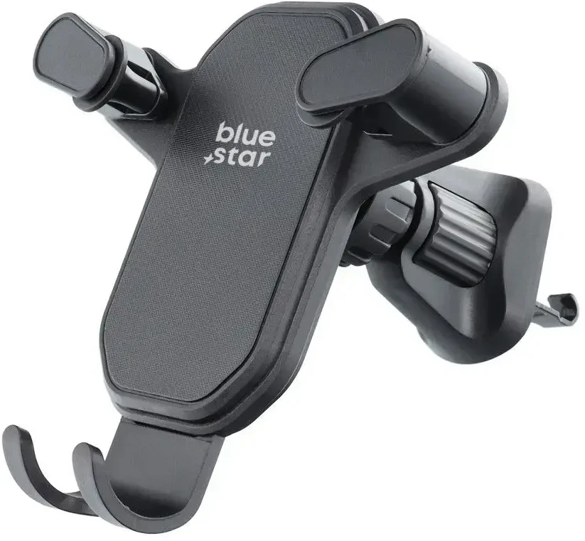 BlueStar „Gravity“ automobilio telefono laikiklis „Blue Star“ trikampio formos oro išleidimo anga, juodas