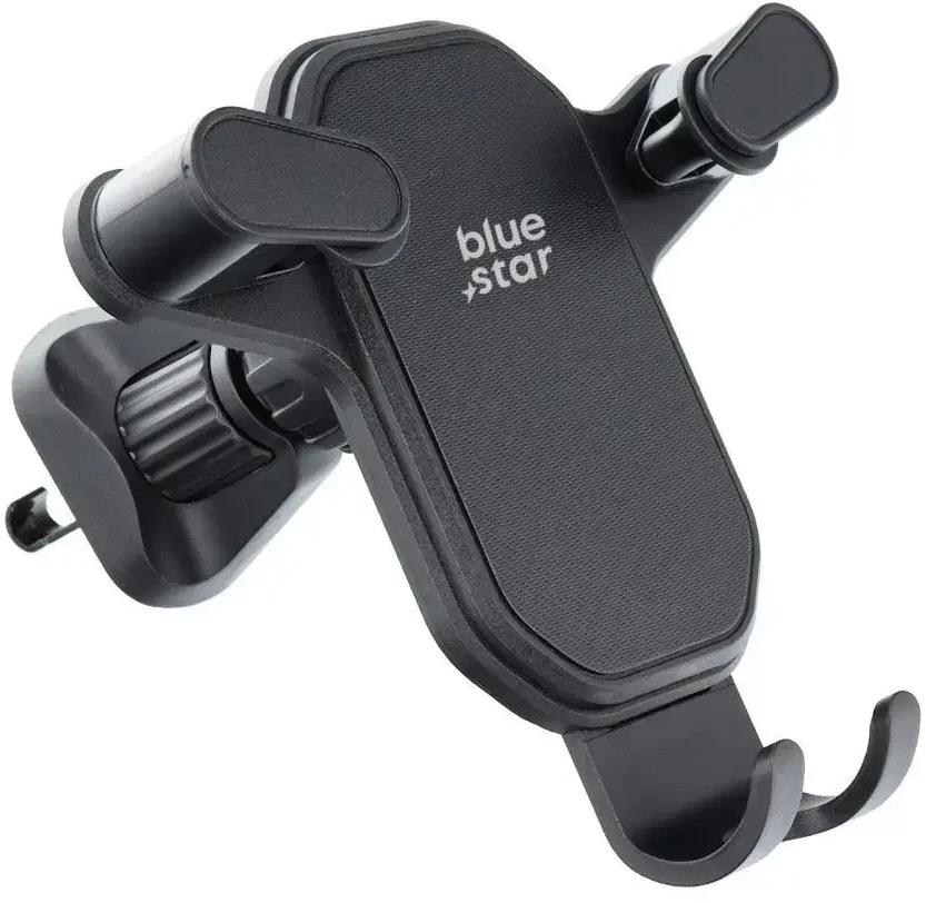 BlueStar „Gravity“ automobilio telefono laikiklis „Blue Star“ trikampio formos oro išleidimo anga, juodas