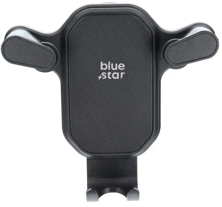 BlueStar „Gravity“ automobilio telefono laikiklis „Blue Star“ trikampio formos oro išleidimo anga, juodas