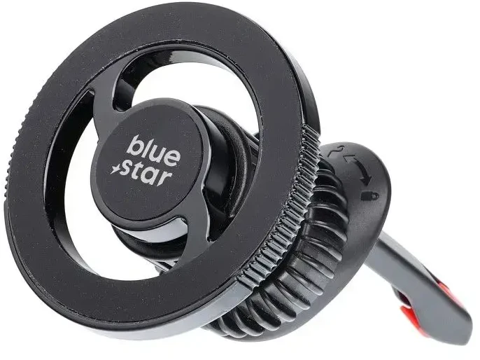 BlueStar Automobilinis universalus telefono laikiklis Blue Star (Lock x1) Magnetic (MagSafe) tvirtinamas ant ventiliacijos grotelių, magnetinis, juodas