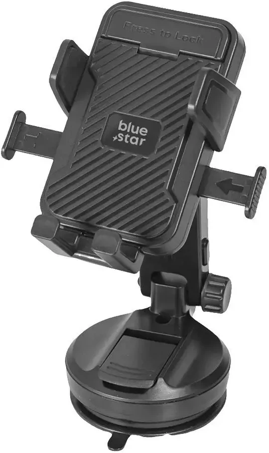 BlueStar „Blue Star Mėlynas STAR Tough Lock“ automobilio laikiklis priekiniam stiklui, juodas