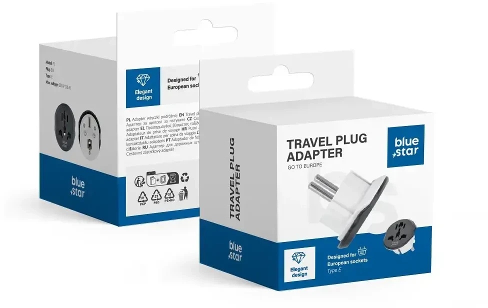 BlueStar Įkrovimo adapteris Blue Star (Type E) 16A baltas