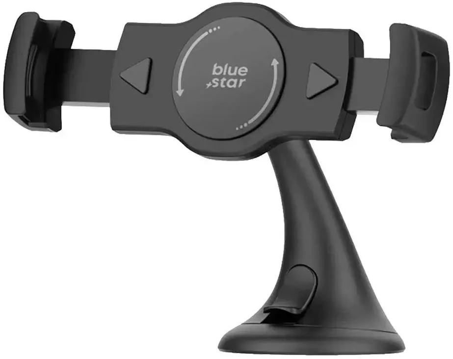 BlueStar „Blue Star Mėlynas STAR“ platus automobilio laikiklis planšetiniam kompiuteriui, 4–13 colių, tvirtinamas prie priekinio stiklo, juodas