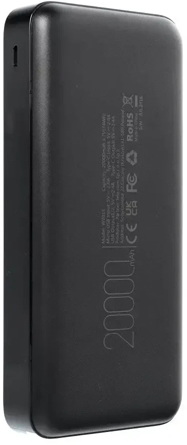 BlueStar Powerbank Blue Star W2015 2.1A 20000 mAh juodas