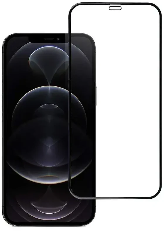 BlueStar Grūdintas stiklas iPhone 12 PRO MAX (pilnai klijuojamas) Blue Star 5D juodas