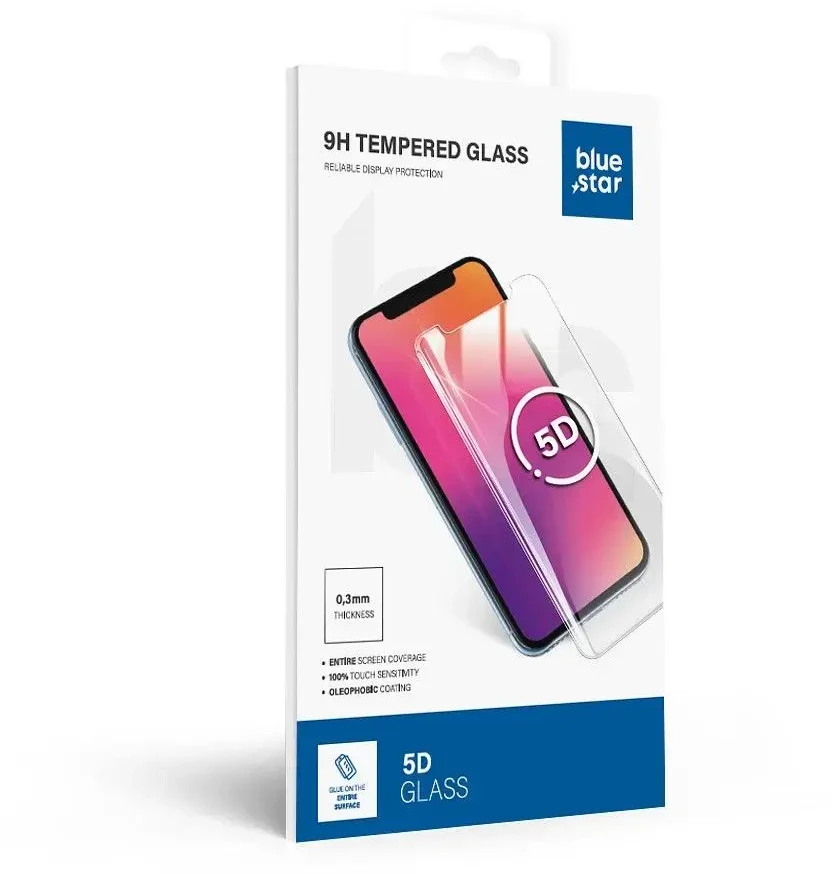 BlueStar Grūdintas stiklas iPhone 13 PRO MAX / 14 PLUS (pilnas klijavimas) Blue Star 5D juodas