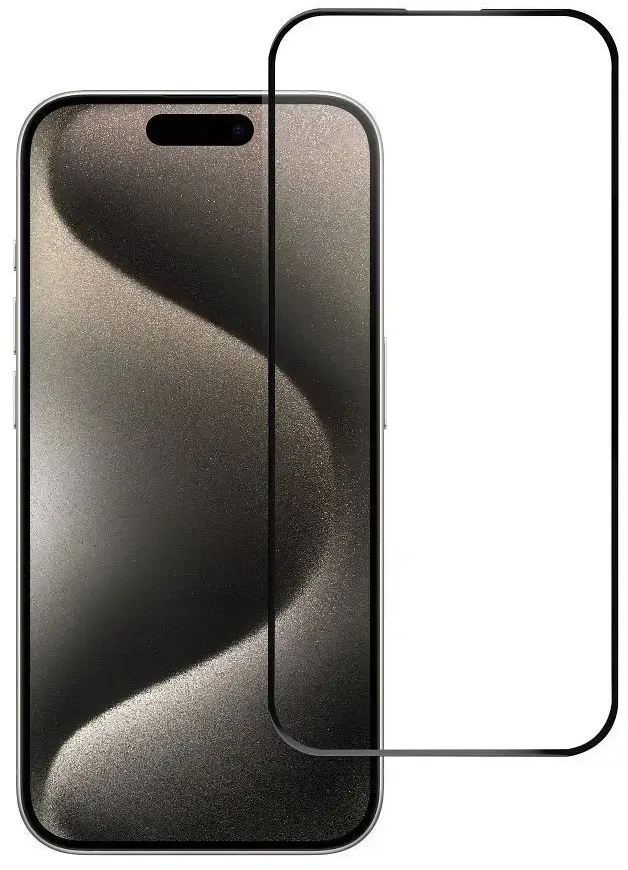 BlueStar Grūdintas stiklas iPhone 15 PRO (pilnai klijuojamas) Blue Star 5D juodas