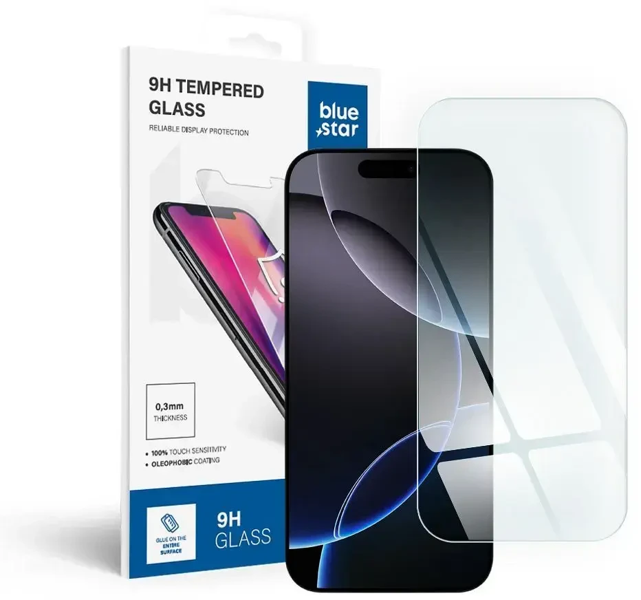BlueStar Blue Star Grūdintas stiklas iPhone 16 PRO MAX / 17 PRO MAX / 18 PRO MAX, mėlynas žvaigždės spalvos