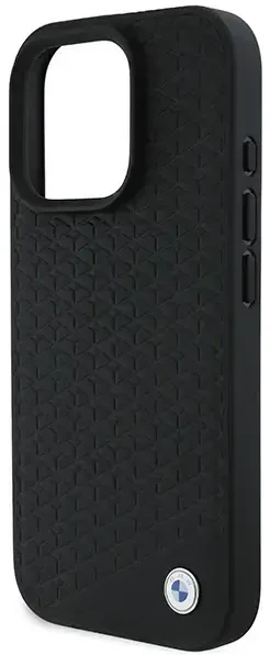 BMW BMHMP16X23RDDK Apple iPhone 16 Pro Max 6.9″ juodos spalvos kietas dėklas Sign Leather Diamond Metal Logo MagSa