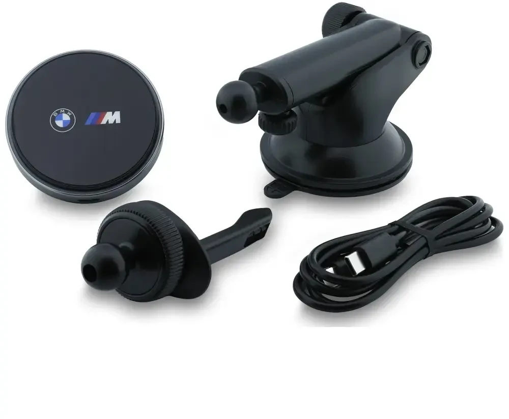 Laikiklis automobilinis BMW M Edition indukcyjny 25W Qi2 MagSafe na kokpit/do szyby/do kratki juoda