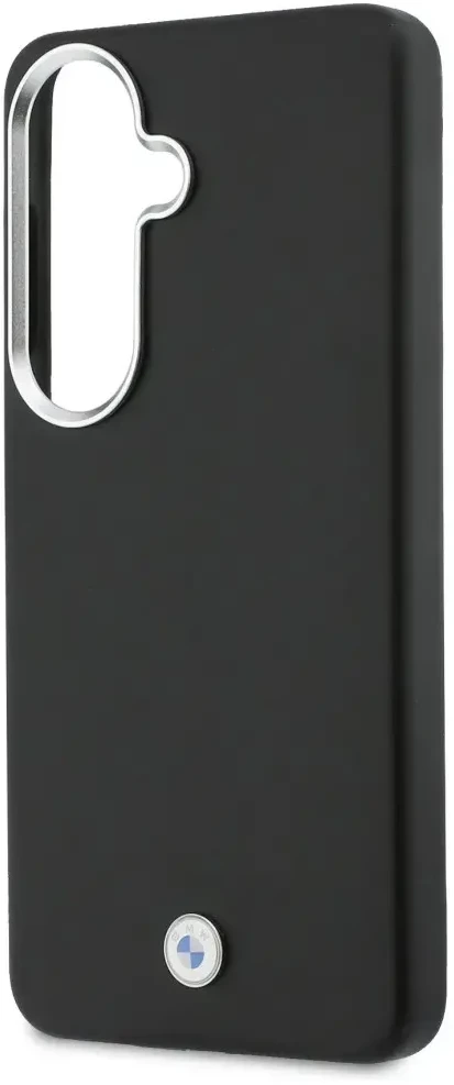 BMW Signature PU Leather Metal Logo Magnetic dėklas skirtas Samsung Galaxy S26+ juodos spalvos