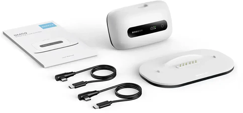 BoboVR BM60-1 6500 mAh baterija BoboVR M3 Pro+ ir BoboVR M3 su įkrovimo stotele - Baltas