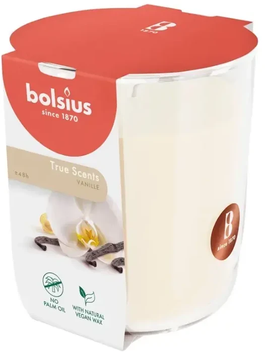 Žvakė, aromatinė Bolsius Smooth Vanilla, 45 h, Balta/Rusva