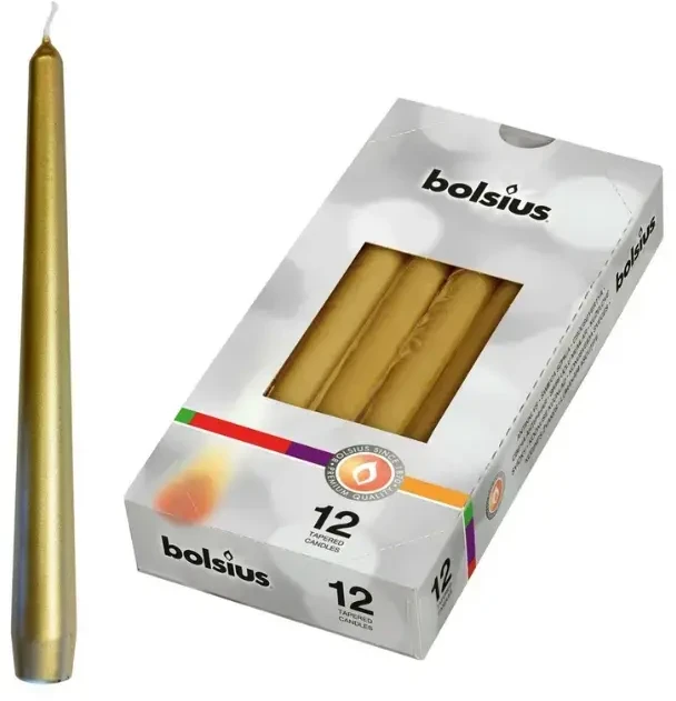 Stalo žvakės Bolsius 245x24mm aukso sp.