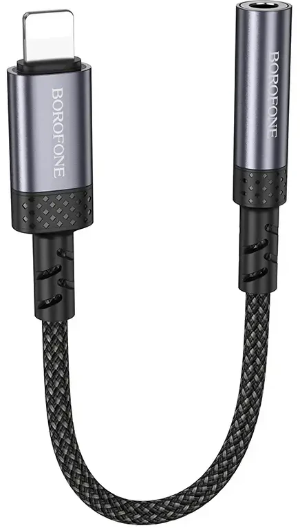 Borofone Adapteris BV24 Graceful - Lightning į jack 3,5mm - pilkos spalvos