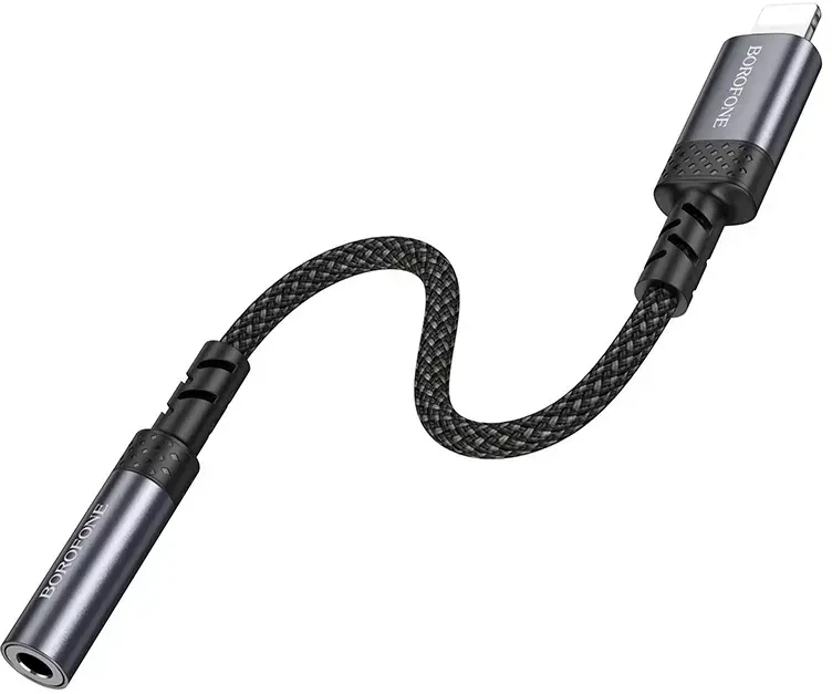 Borofone Adapteris BV24 Graceful - Lightning į jack 3,5mm - pilkos spalvos