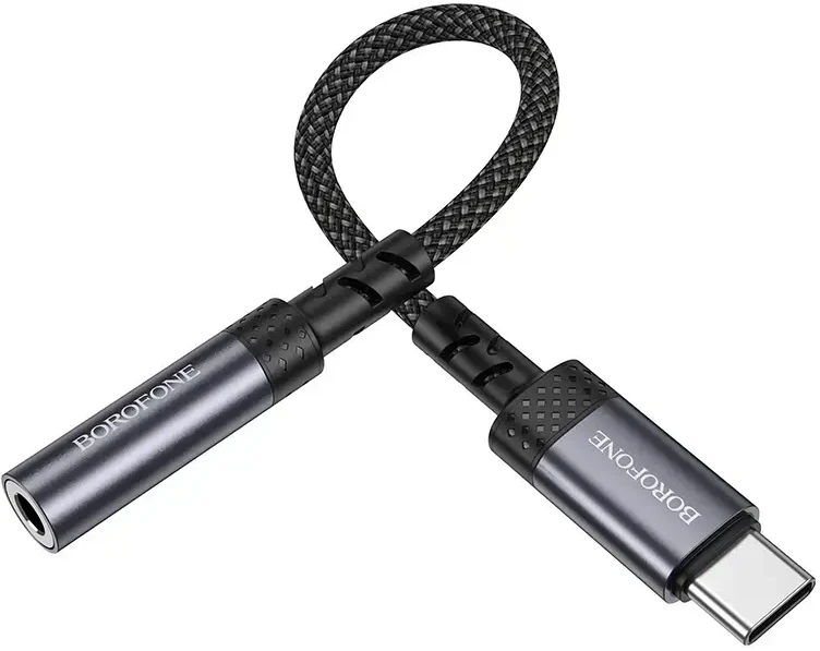 Borofone Adapteris BV24 Graceful - Typ C į jack 3,5mm - pilkos spalvos