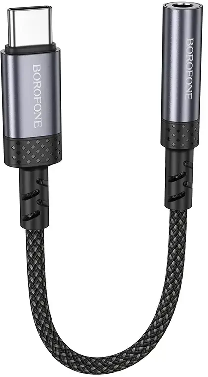 Borofone Adapteris BV24 Graceful - Typ C į jack 3,5mm - pilkos spalvos